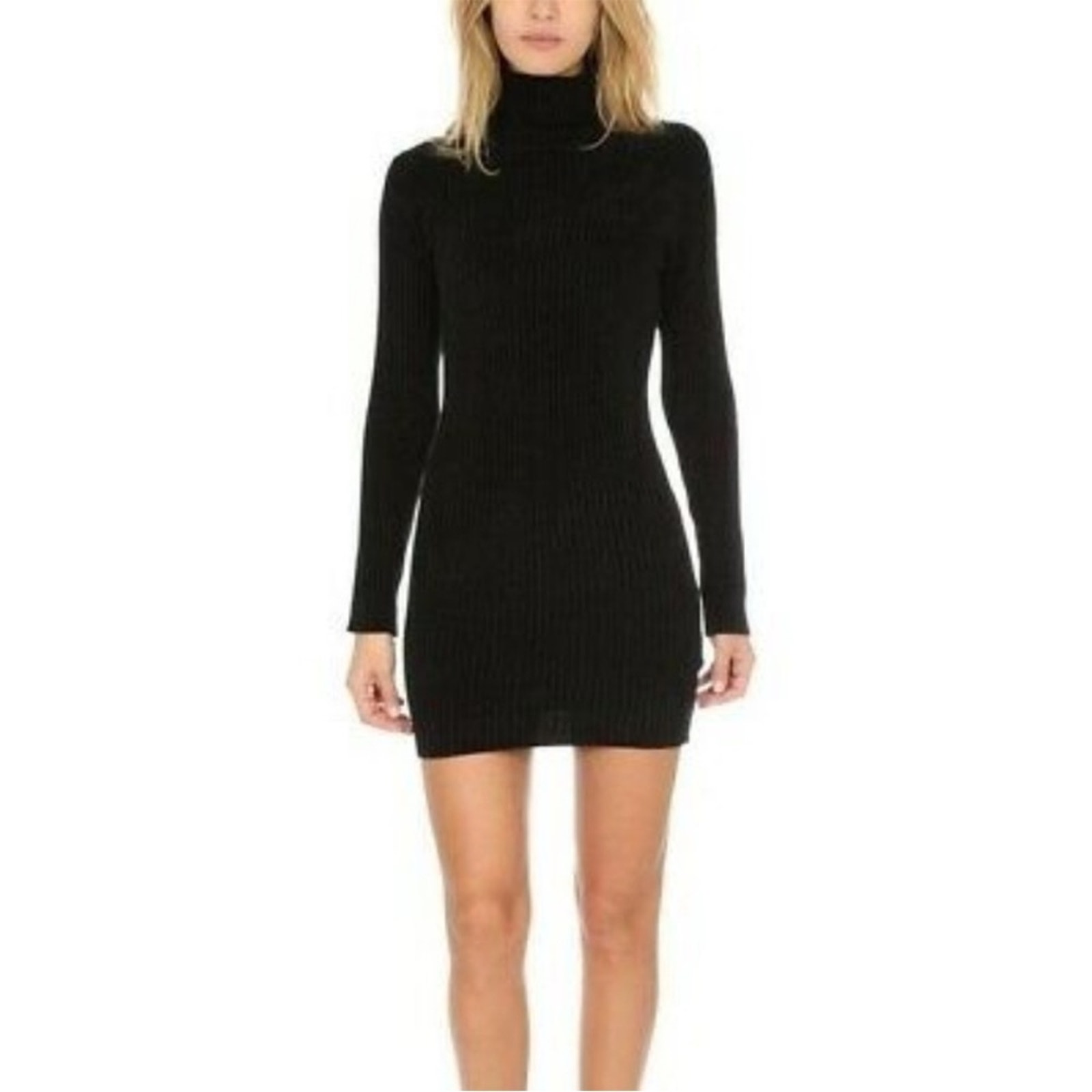 Iro Women's Designer Black Biloh Turtleneck Sweater Dress Sz Xs